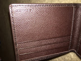 Genuine Coach Men's Heritage Signature Double Billfold Wallet Khaki & Brown