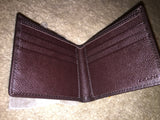 Genuine Coach Men's Heritage Signature Double Billfold Wallet Khaki & Brown