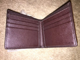 Genuine Coach Men's Heritage Signature Double Billfold Wallet Khaki & Brown